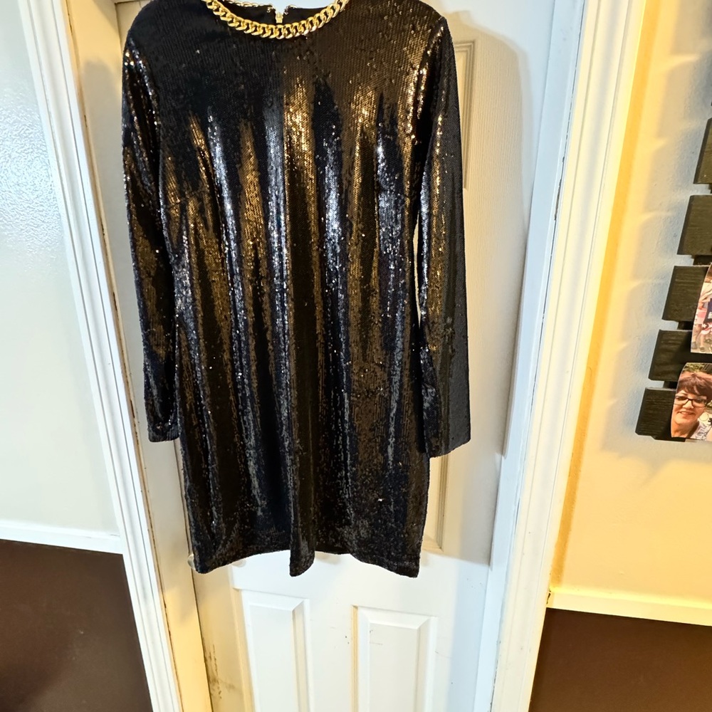 MICHAEL Michael Kors Black Sequin Mini Dress